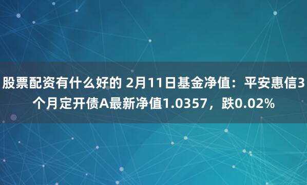 股票配资有什么好的 2月11日基金净值：平安惠信3个月定开债A最新净值1.0357，跌0.02%