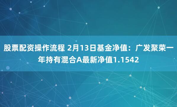 股票配资操作流程 2月13日基金净值：广发聚荣一年持有混合A最新净值1.1542