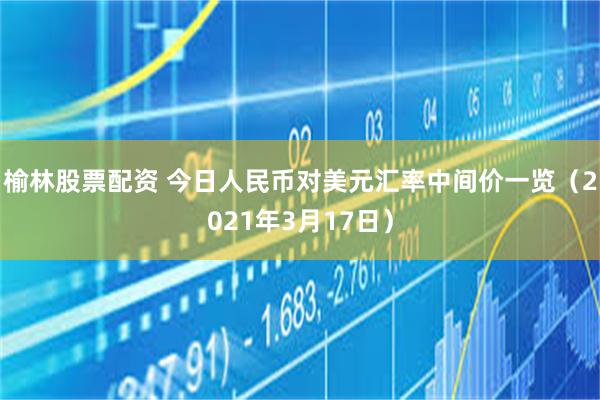 榆林股票配资 今日人民币对美元汇率中间价一览（2021年3月17日）