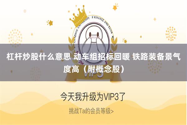 杠杆炒股什么意思 动车组招标回暖 铁路装备景气度高（附概念股）