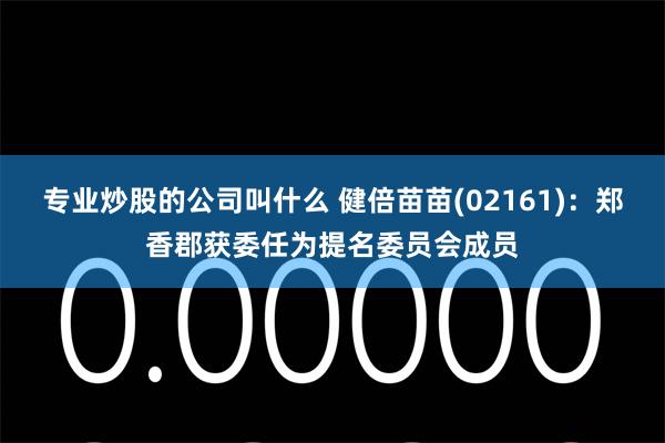 专业炒股的公司叫什么 健倍苗苗(02161)：郑香郡获委任为提名委员会成员