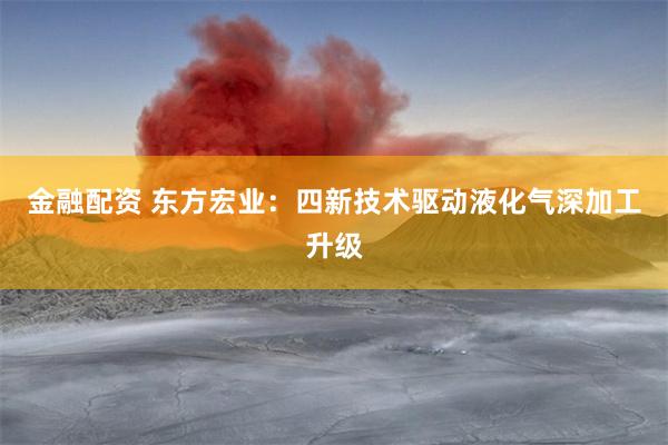金融配资 东方宏业：四新技术驱动液化气深加工升级